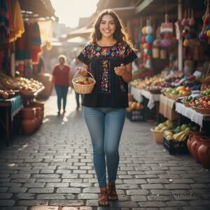 Mexican Hand embroidered bluse  Size L